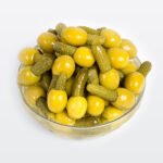 Alyvuogės žalios įdarytos agurkėliais KIMBITOS, 950g.