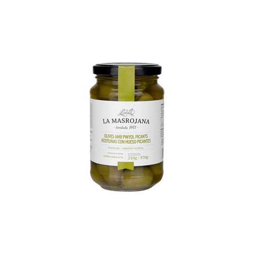 Alyvuogės žalios įdarytos agurkėliais KIMBITOS, 950g.